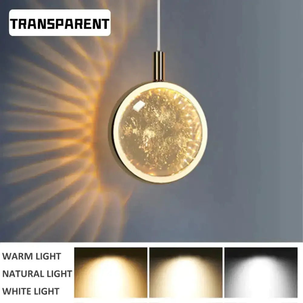 Decorbites clara LED crystal glass pendant lights with transparent glass globe gold-toned frame for indoor lighting