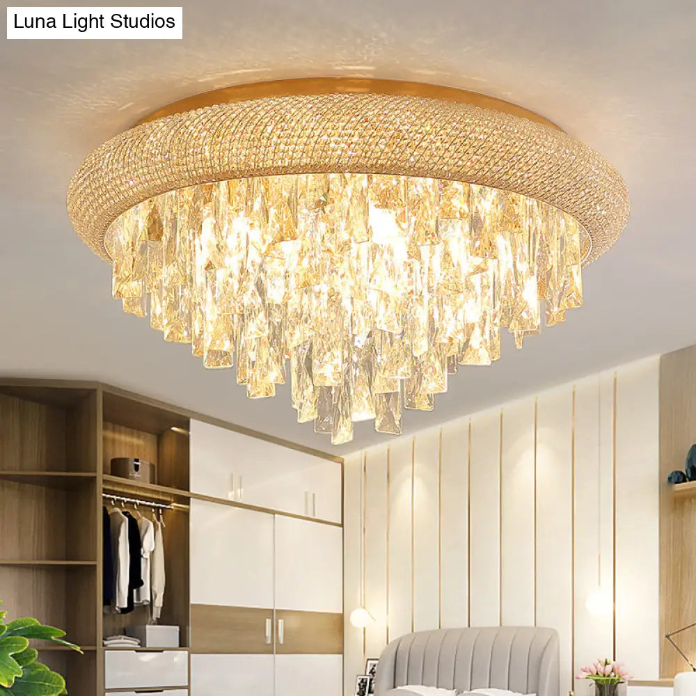 DecorBites™ DecorBites™ Gold Crystal LED Ceiling Light with Sleek Rectangle Design