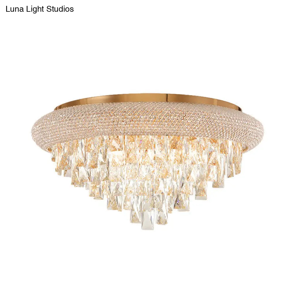 DecorBites™ DecorBites™ Gold Crystal LED Ceiling Light with Sleek Rectangle Design
