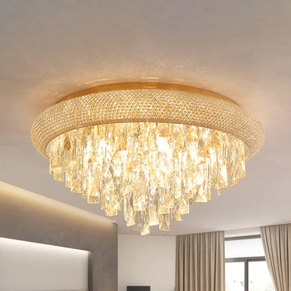 DecorBites™ DecorBites™ Gold Crystal LED Ceiling Light with Sleek Rectangle Design