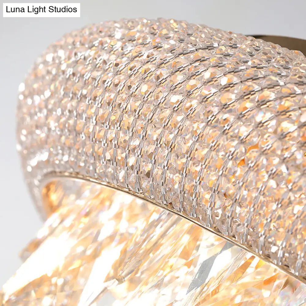 DecorBites™ DecorBites™ Gold Crystal LED Ceiling Light with Sleek Rectangle Design