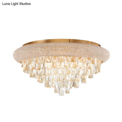 DecorBites™ DecorBites™ Gold Crystal LED Ceiling Light with Sleek Rectangle Design