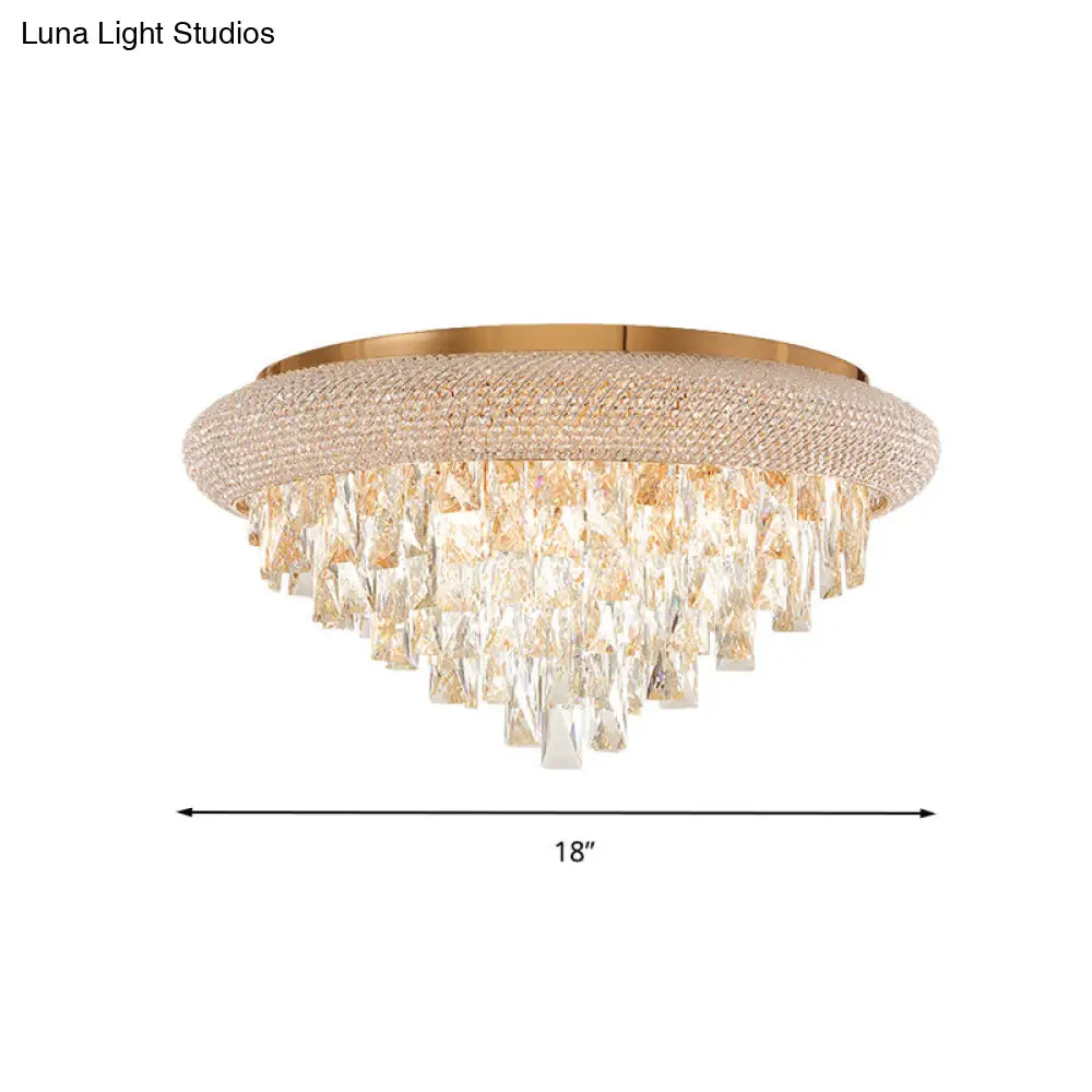DecorBites™ DecorBites™ Gold Crystal LED Ceiling Light with Sleek Rectangle Design