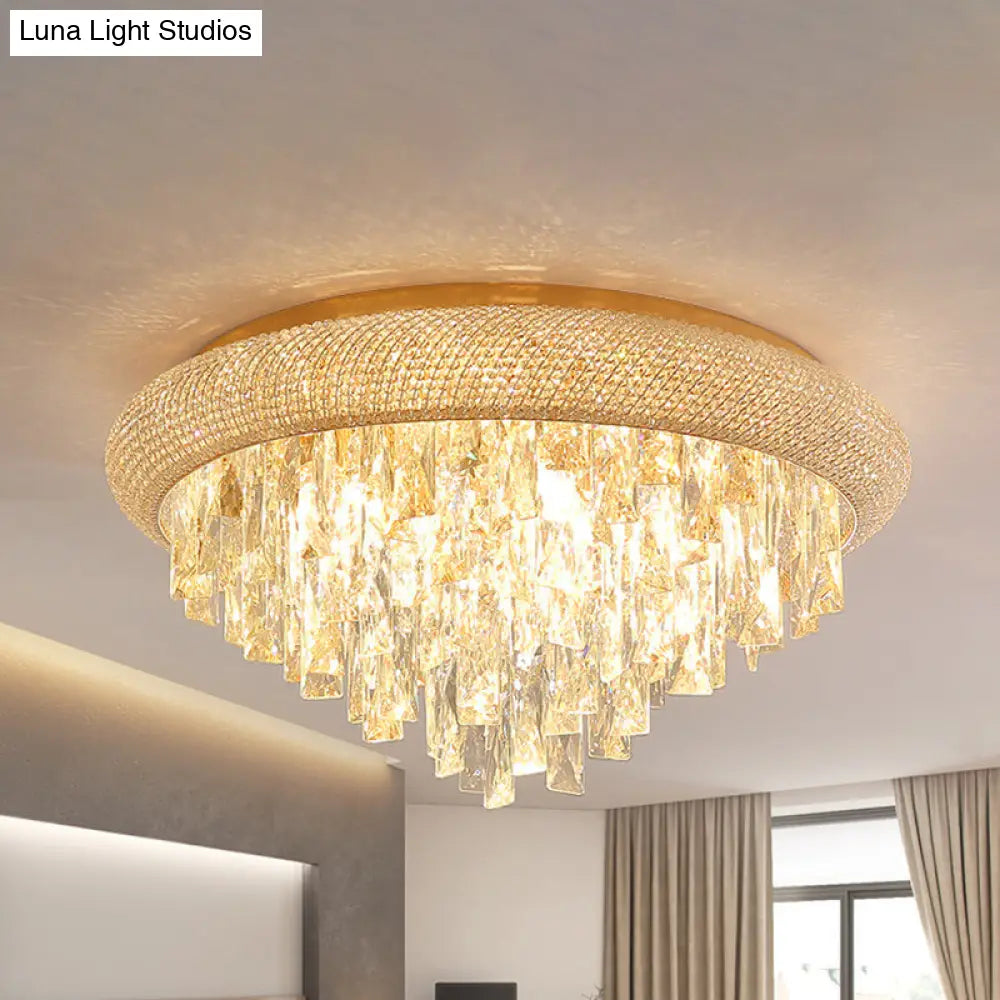 DecorBites™ DecorBites™ Gold Crystal LED Ceiling Light with Sleek Rectangle Design