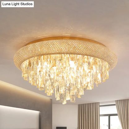DecorBites™ DecorBites™ Gold Crystal LED Ceiling Light with Sleek Rectangle Design