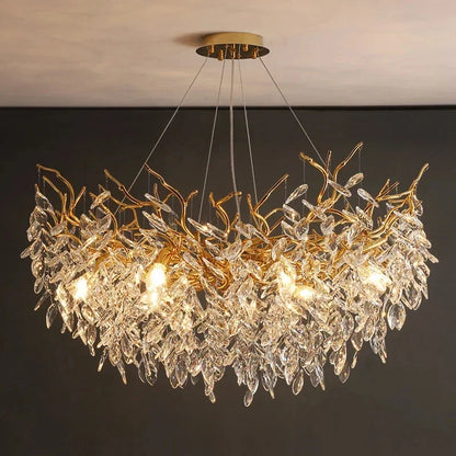 Gold Crystal LED Chandeliers for Home Lighting - Chandelier
