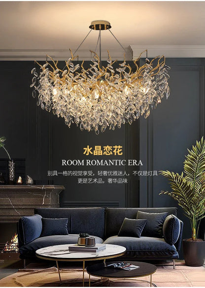 Gold Crystal LED Chandeliers for Home Lighting - Chandelier