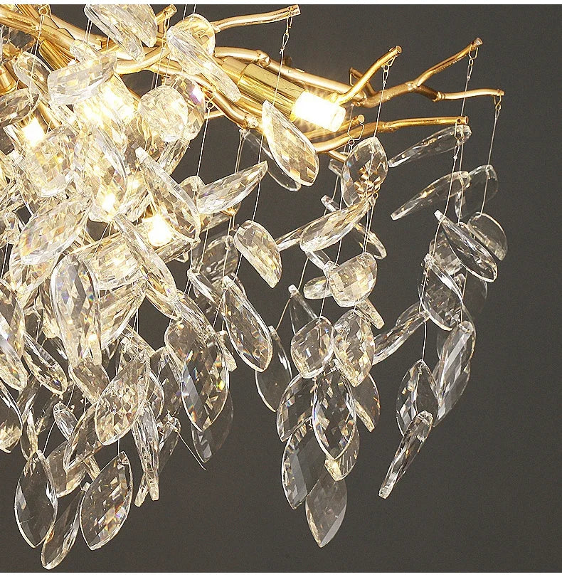 Gold Crystal LED Chandeliers for Home Lighting - Chandelier