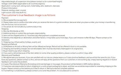 Gold Crystal LED Chandeliers for Home Lighting - Chandelier