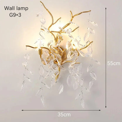 Gold Crystal LED Chandeliers for Home Lighting - Wall lamp / Gold / Warm light - Chandelier