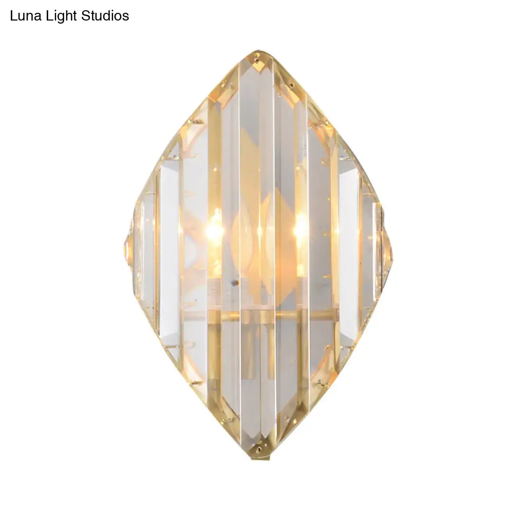 DecorBites™ DecorBites™ Gold Crystal Rhombus Wall Mount Lamp: Post-Modern 1/2-Bulb Lighting Fixture