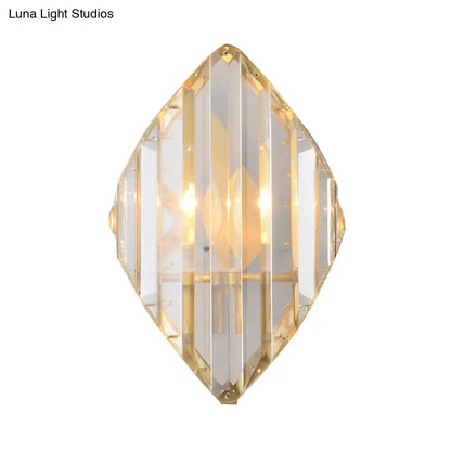 DecorBites™ DecorBites™ Gold Crystal Rhombus Wall Mount Lamp: Post-Modern 1/2-Bulb Lighting Fixture