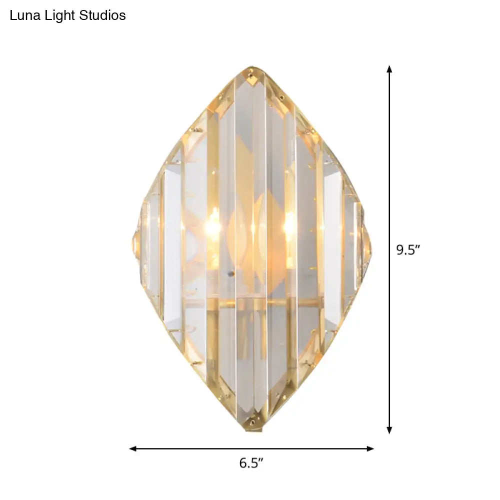 DecorBites™ DecorBites™ Gold Crystal Rhombus Wall Mount Lamp: Post-Modern 1/2-Bulb Lighting Fixture