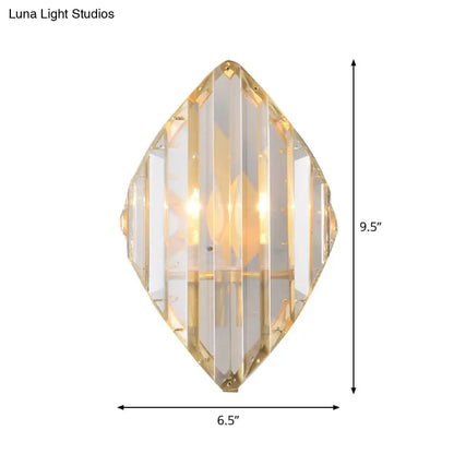 DecorBites™ DecorBites™ Gold Crystal Rhombus Wall Mount Lamp: Post-Modern 1/2-Bulb Lighting Fixture