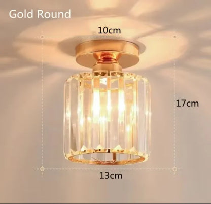 Gold Crystal Semi-Flush Mount Ceiling Light - 1light