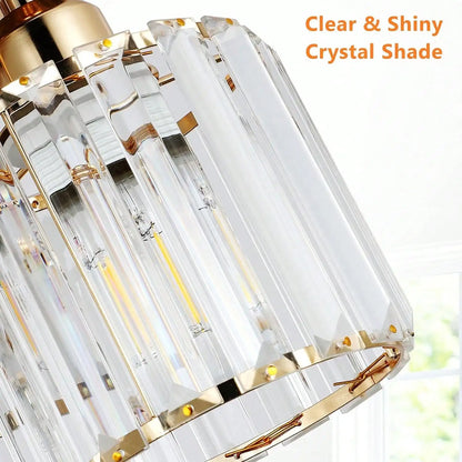 Gold Crystal Semi-Flush Mount Ceiling Light