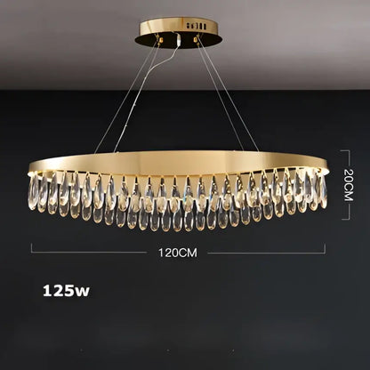 Gold crystal stainless steel chandelier with gold-toned circular frame and dangling crystal teardrop pendants for foyer decorbites crystal stainless