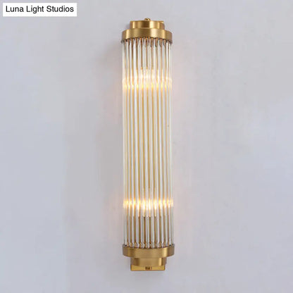DecorBites™ DecorBites™ Gold Crystal Wall Sconce with 2 Heads - Contemporary Pillar Design for Living Room