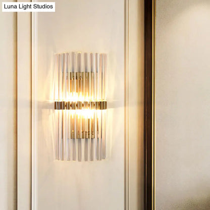 DecorBites™ DecorBites™ Gold Crystal Wall Sconce with 2 Heads - Contemporary Pillar Design for Living Room