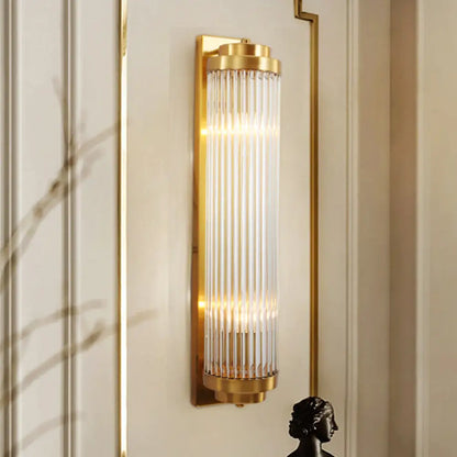 DecorBites™ DecorBites™ Gold Crystal Wall Sconce with 2 Heads - Contemporary Pillar Design for Living Room