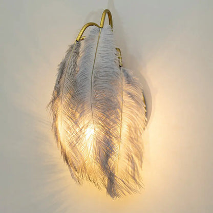 DecorBites™ Gold Curved Sconce - Simplicity Feather Wall Light Fixture for Bedside
