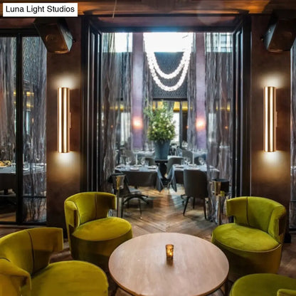 DecorBites™ Gold Cylinder Wall Sconce Fixture Modern Style 2"/3" Width LED Metal Wall Lamp in Gold for Corridor