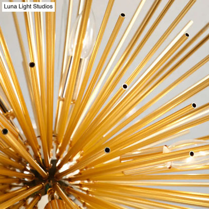 Gold Dandelion Pendant: Modern Metal Chandelier for Living Room
