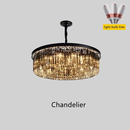 Black metal chandelier ceiling lamp with cascading golden crystal prisms decorbites dual purpose crystal lighting