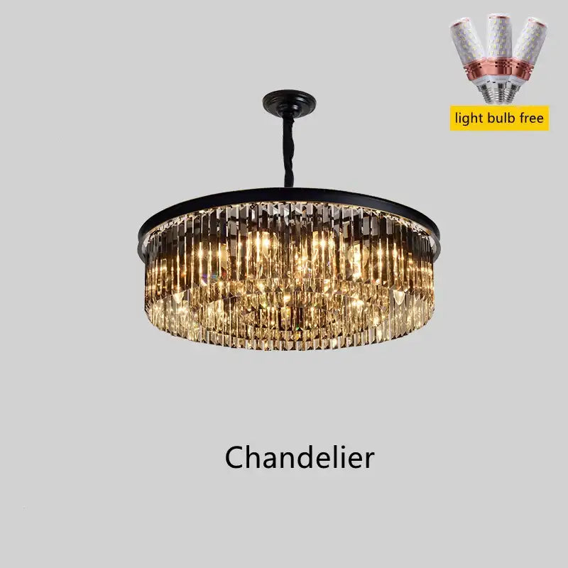 Black metal chandelier ceiling lamp with cascading golden crystal prisms decorbites dual purpose crystal lighting