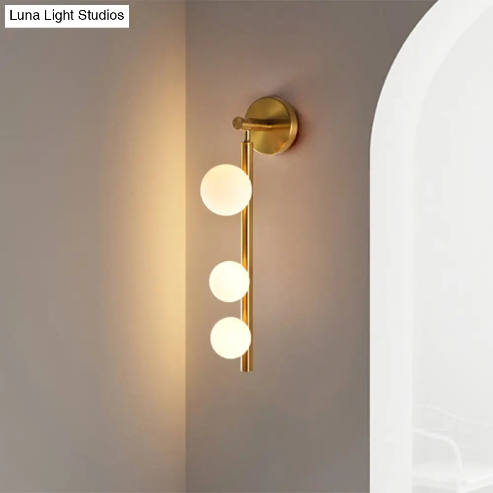 DecorBites™ Gold Finish 3-Head Metal Wall Sconce for Corner - Post-Modern, Vertical Mount