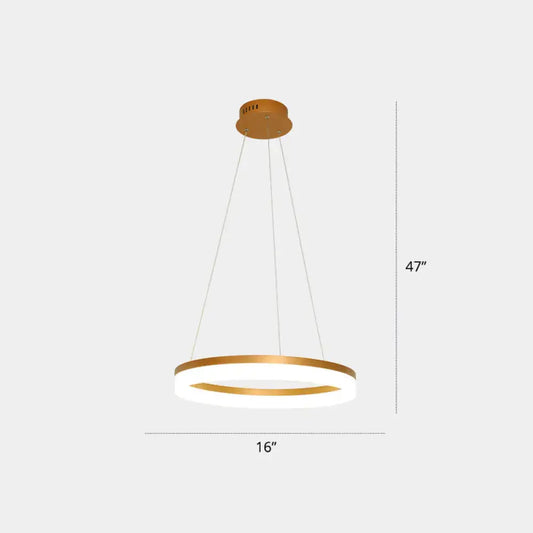 Gold Finish Acrylic Loop LED Ceiling Chandelier - Elegant Hanging Light for Dining Room