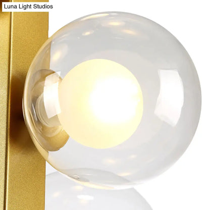 DecorBites™ Gold Finish Chandelier with Orb Shade - Post Modern Design, 8 Lights - Perfect for Dining Room