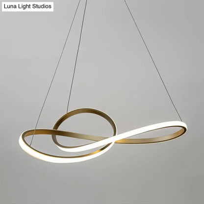 Gold Finish LED Chandelier with Musical Notes - Perfect for Minimalist Living Rooms