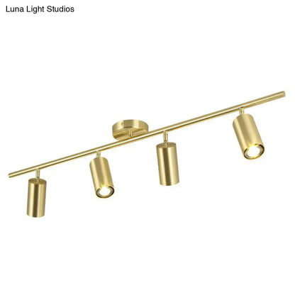 DecorBites™ DecorBites™ Gold Finish LED Spotlight Ceiling Light for Salon - Modern Metal Cylindrical Design - Semi Flush Mount