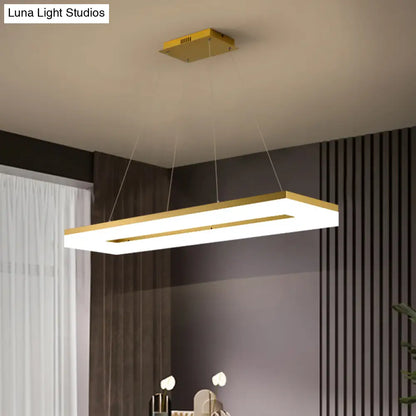 DecorBites™ Gold Finish Rectangular Island LED Ceiling Light - Simple Acrylic Design