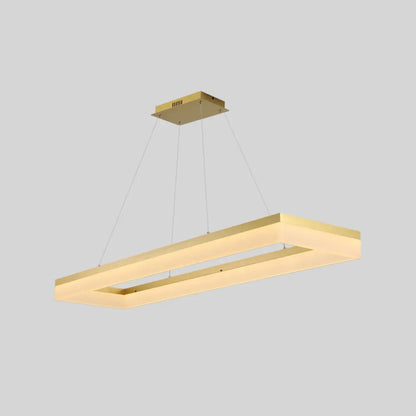 DecorBites™ Gold Finish Rectangular Island LED Ceiling Light - Simple Acrylic Design