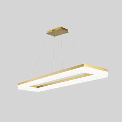 DecorBites™ Gold Finish Rectangular Island LED Ceiling Light - Simple Acrylic Design