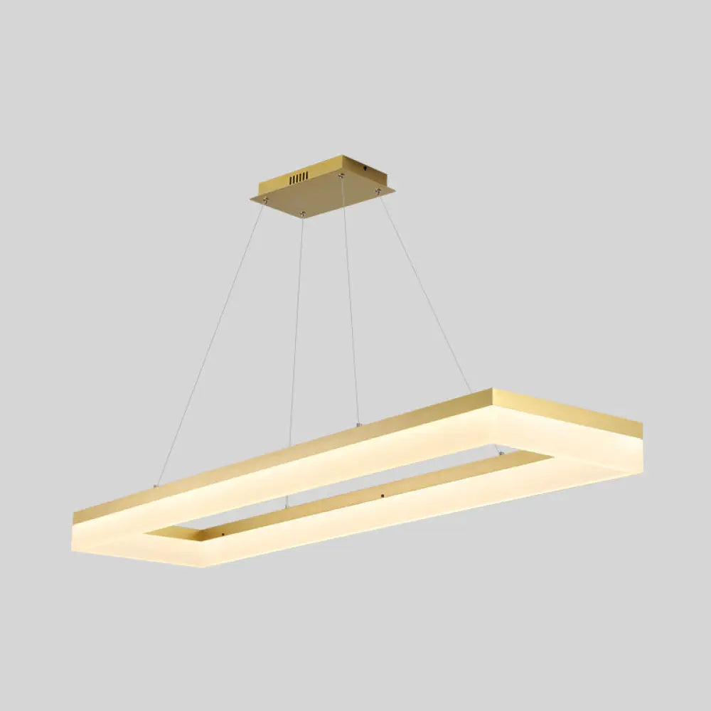 DecorBites™ Gold Finish Rectangular Island LED Ceiling Light - Simple Acrylic Design