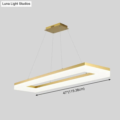 DecorBites™ Gold Finish Rectangular Island LED Ceiling Light - Simple Acrylic Design