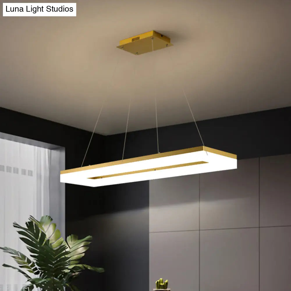 DecorBites™ Gold Finish Rectangular Island LED Ceiling Light - Simple Acrylic Design