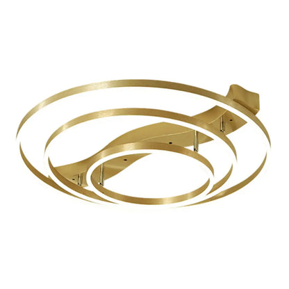 DecorBites™ DecorBites™ Gold Finish Ring Ceiling Mounted LED Semi Flush Light with Artistic Metal Detailing
