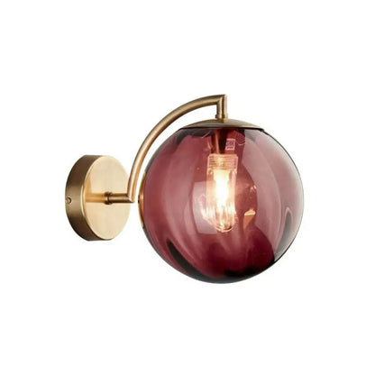 DecorBites™ Gold Finish Wall Sconce with Ball Rib Glass Shade - Perfect Bedside Lighting Solution!