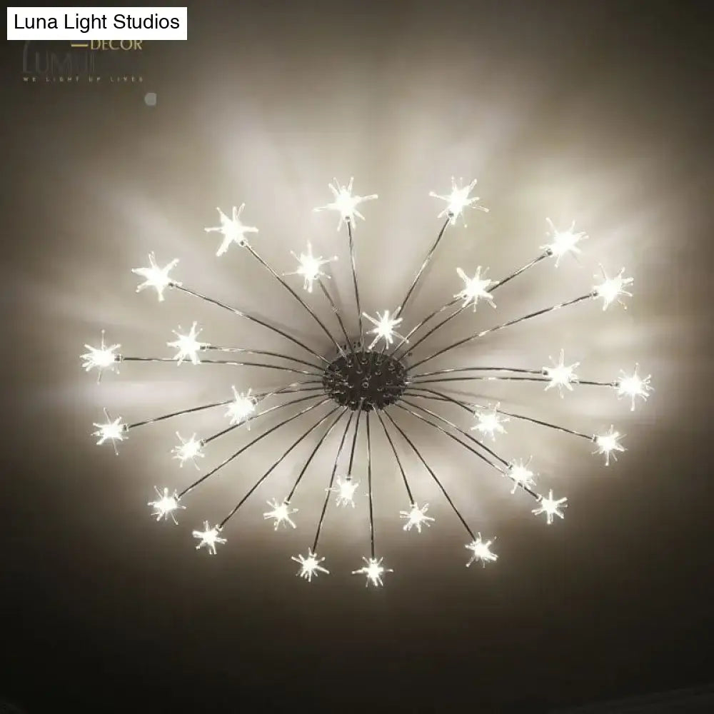 Decorbites™ glory black metal led flowers chandeliers with glowing white starburst lights ideal for hotel lobby decor