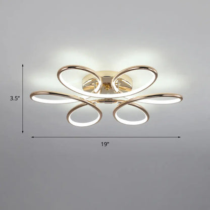 DecorBites™ DecorBites™ Gold Flower LED Flush Mount Ceiling Light - Simplicity meets Elegance