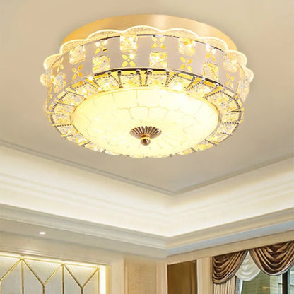DecorBites™ DecorBites™ Gold Flush Mount LED Crystal Drum Hallway Lighting