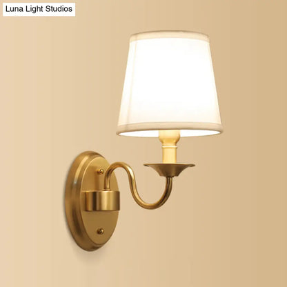DecorBites™ DecorBites™ Gold Geometric Fabric Wall Sconce Lamp - 1 Head Wall Lighting Fixture with Simplicity Design