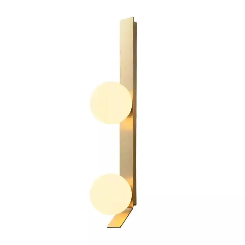 Modern gold-toned glass ball nordic wall lamp with two frosted glass shades for living room bedside study decorbites wall lamp