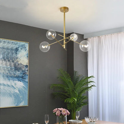 Gold Glass Bubble Chandelier for Dining Room - Chandelier