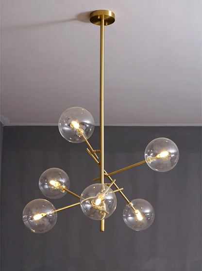 Gold Glass Bubble Chandelier for Dining Room - Chandelier