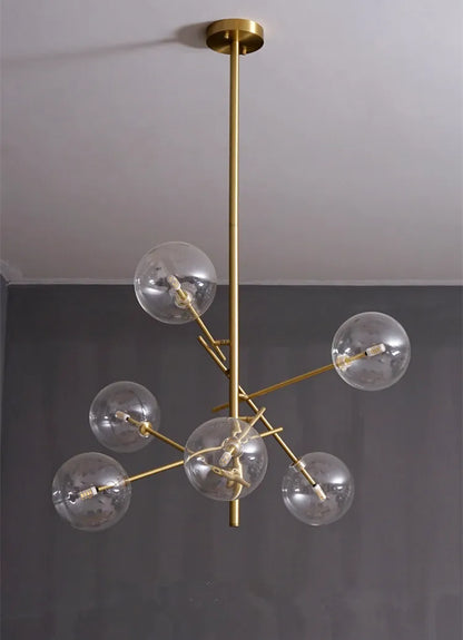 Gold Glass Bubble Chandelier for Dining Room - Chandelier